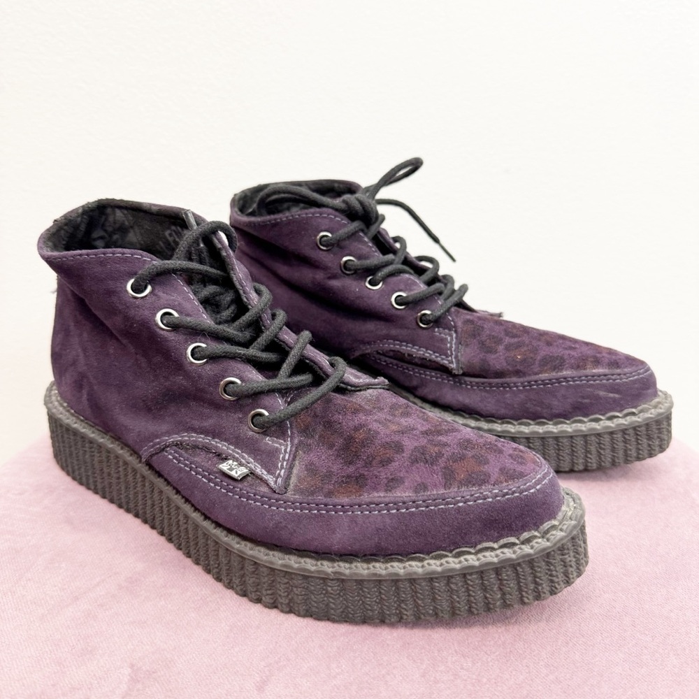 T.U.K Purple Leopard Print Sneakers